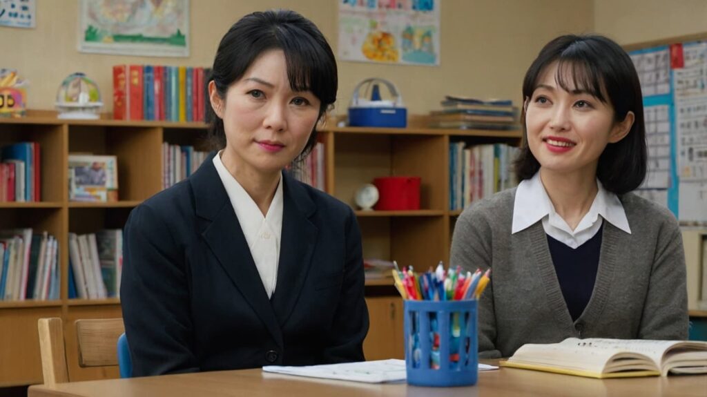 懇談中のお母さんと生徒