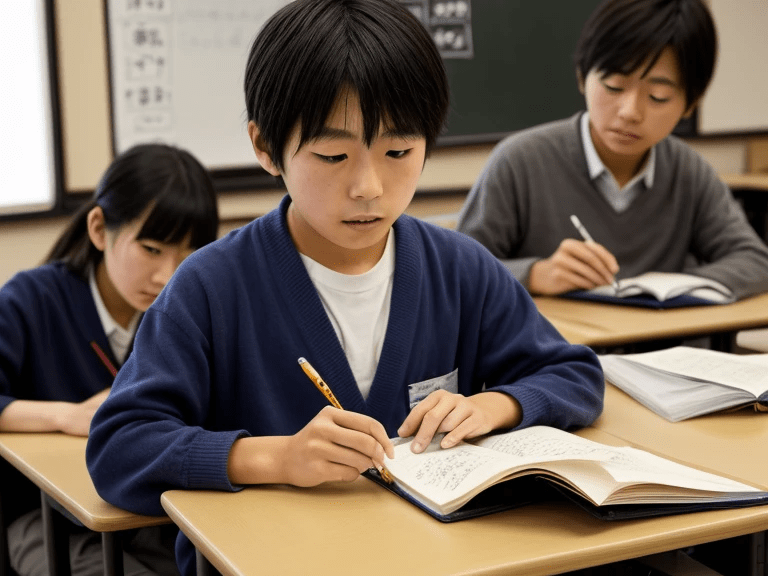 塾で授業を受ける男の子