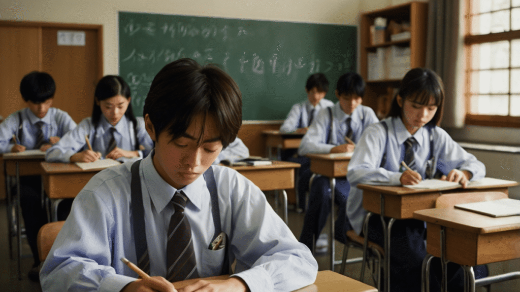 授業を真面目に受ける高校生