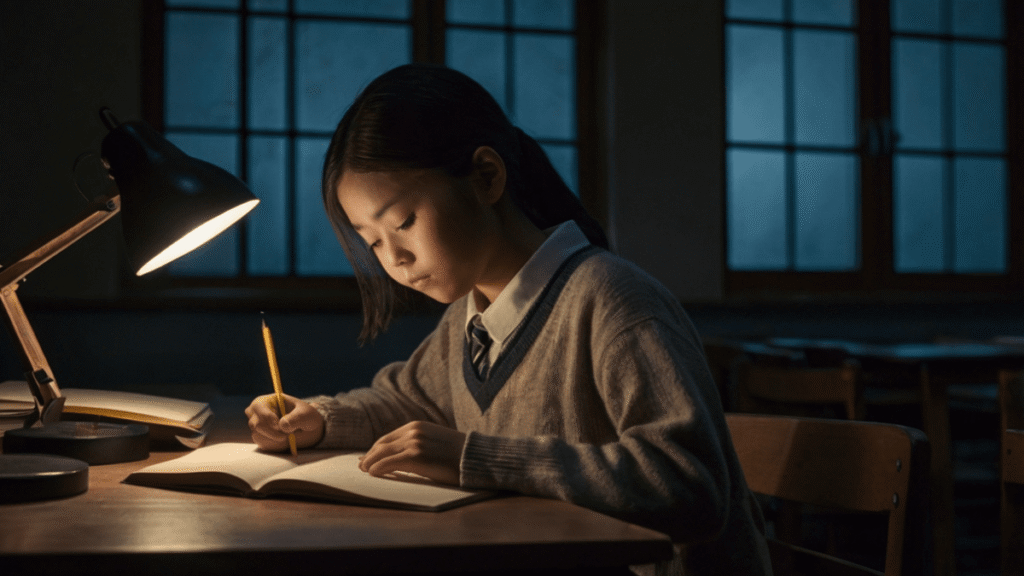 夜遅くまで勉強