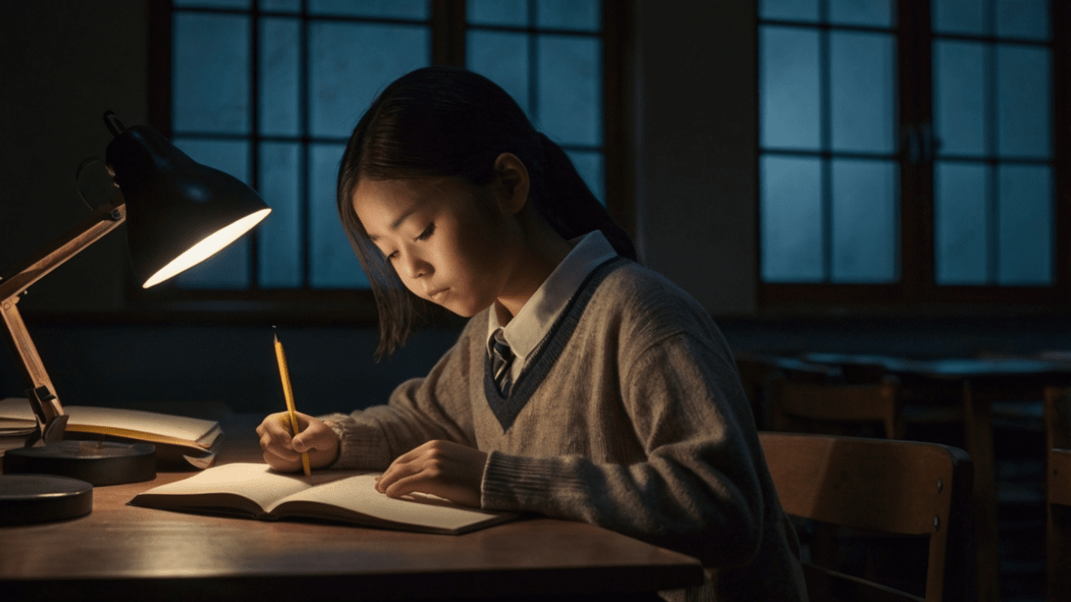 夜遅くまで勉強