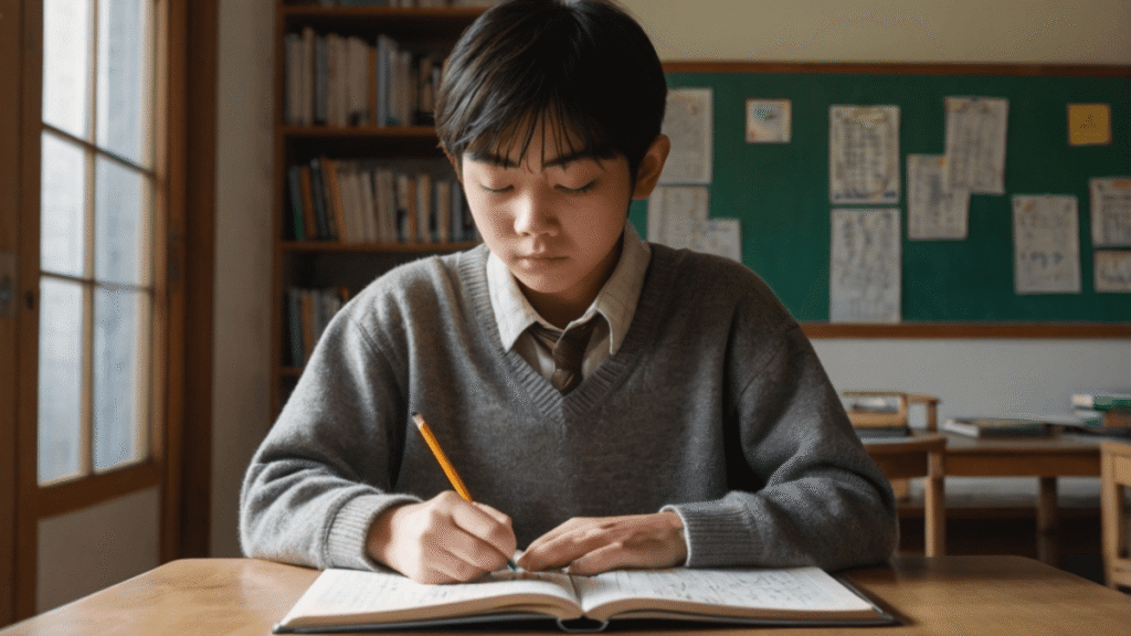 宿題をする子供